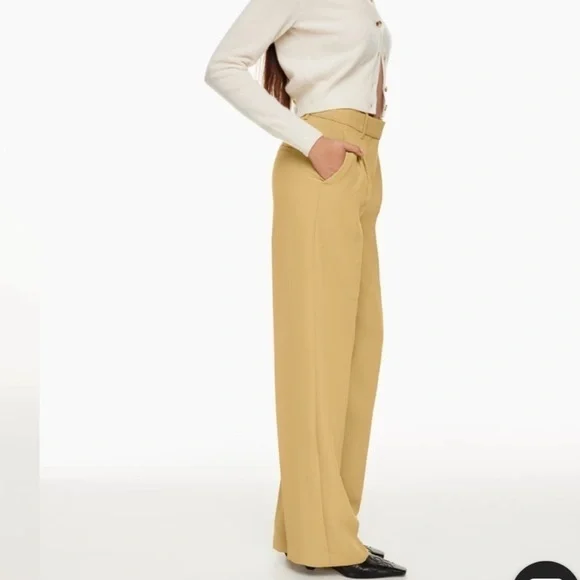 NWOT Aritzia Wilfred The Effortless Pant Tall Size 12 Inseam 33in Sandy Beige - Picture 3 of 6